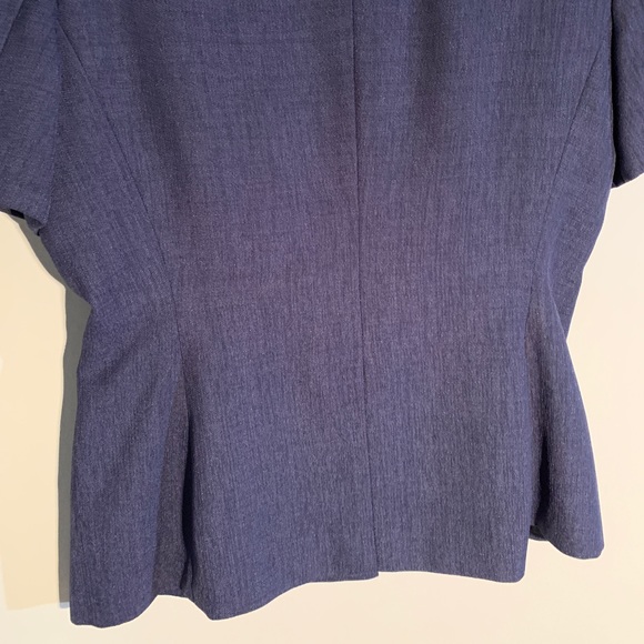 LARRY LEVINE PETITE BLUE TEXTURED SUIT - Picture 9 of 16